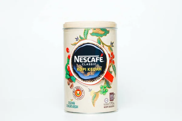 Beperkte Oplage Nescafe Classic Kopi Kedah Blik Witte Achtergrond Deze — Stockfoto