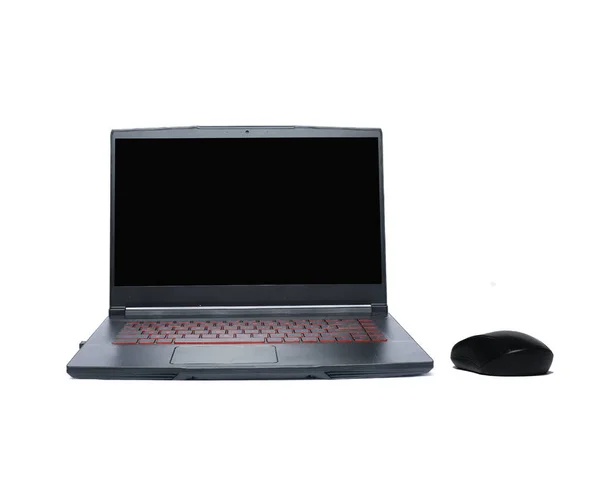 Picture Laptop Wireless Mouse White Background Computer Have High Demand — Stock Photo, Image