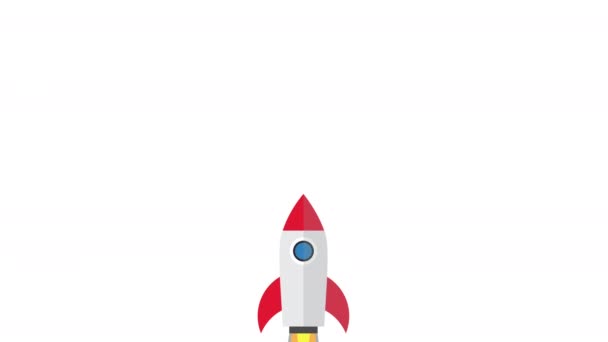 Animace Startu Rakety Slovem Začněme Vaše Obchodní Slovo — Stock video
