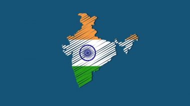 Hindistan haritasının koronavirüs ve Hindistan kelimesi için dua içeren bir animasyonu. Hindistan 'a korkunç bir koronavirüs dalgası çarptı ve dünya çapında daha da kötüleşti..