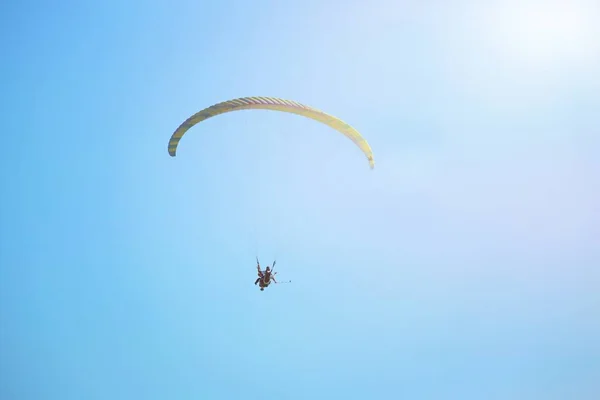 Parapente Volant Pamukkale Dans Soirée Est Une Nouvelle Attraction Pour — Photo