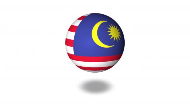 Animation Malaysia Rotating Sphere Shape Can Use Political Celebration Current — Stock Video