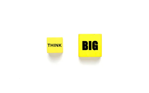 Picture Size Wooden Block Written Think Big Creative Think Big — Stock Photo, Image