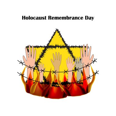 Holokost Anma Günü. Vektör illüstrasyon izole arka plan üzerinde