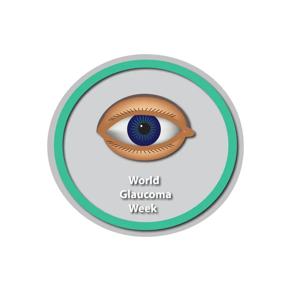 Glaucoma Mundial Semana 6-12 Marzo. Ojo. Baner. Infografías. Ilustración vectorial sobre fondo aislado — Vector de stock
