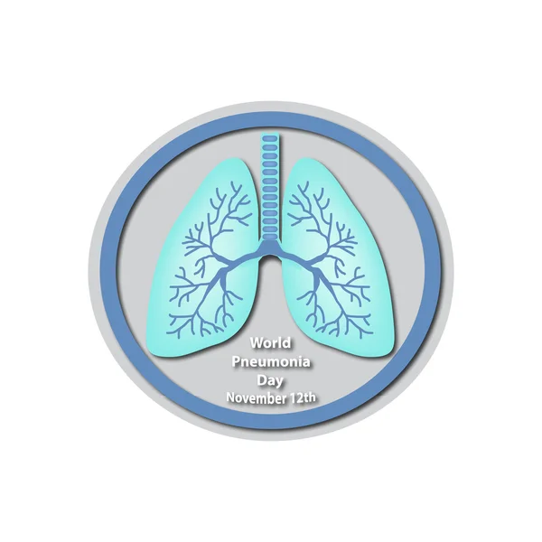 Всемирный день пневмонии - 12 ноября. Легкие. Бэйнер. Инфографика. Векторная иллюстрация на изолированном фоне — стоковый вектор