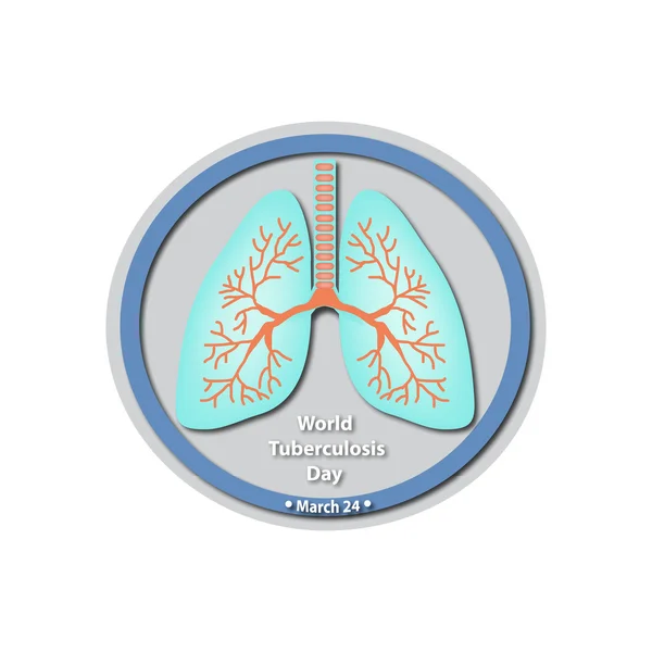 Día Mundial de la Tuberculosis - 24 de marzo. Pulmones. Baner. Infografías. Ilustración vectorial sobre fondo aislado — Vector de stock