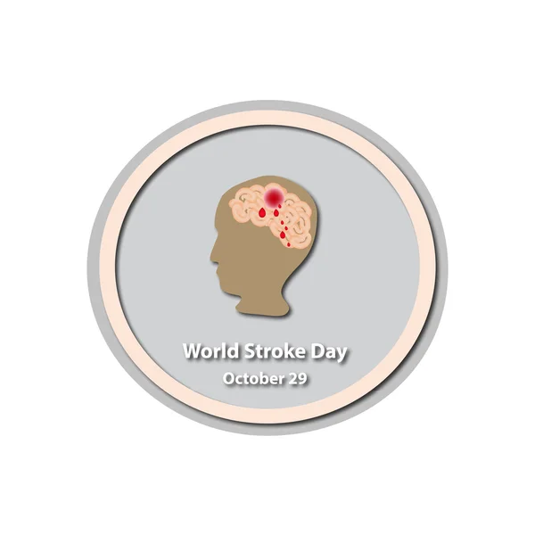 World Stroke Day - 29 de octubre. Cerebro. Baner. Infografías. Ilustración vectorial sobre fondo aislado — Vector de stock