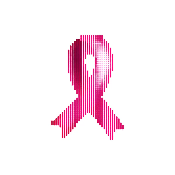 Cáncer de mama con cinta rosa. Ilustración vectorial sobre fondo aislado — Vector de stock