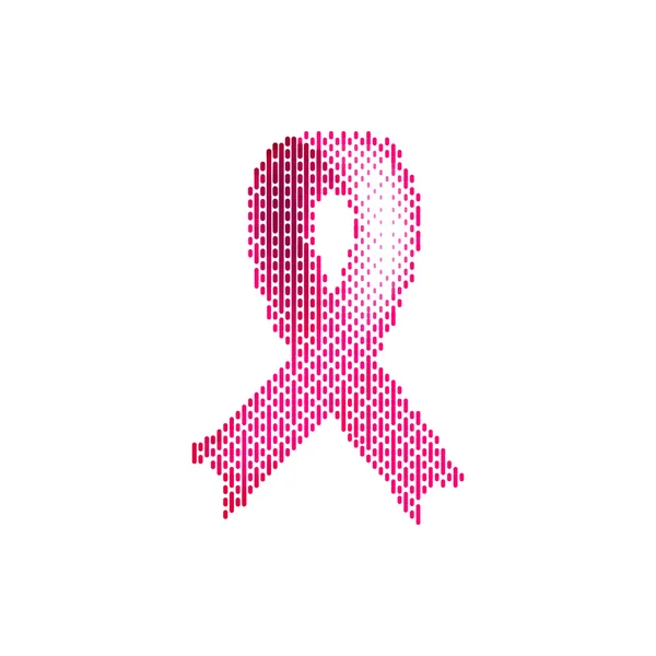 Ruban rose Cancer du sein. Illustration vectorielle sur fond isolé — Image vectorielle