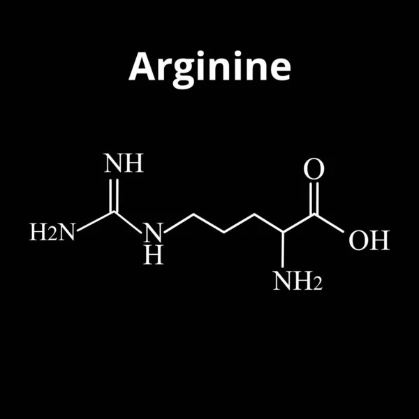 Argininová aminokyselina. Chemický molekulární vzorec Argininová aminokyselina. Vektorová ilustrace na izolovaném pozadí — Stockový vektor