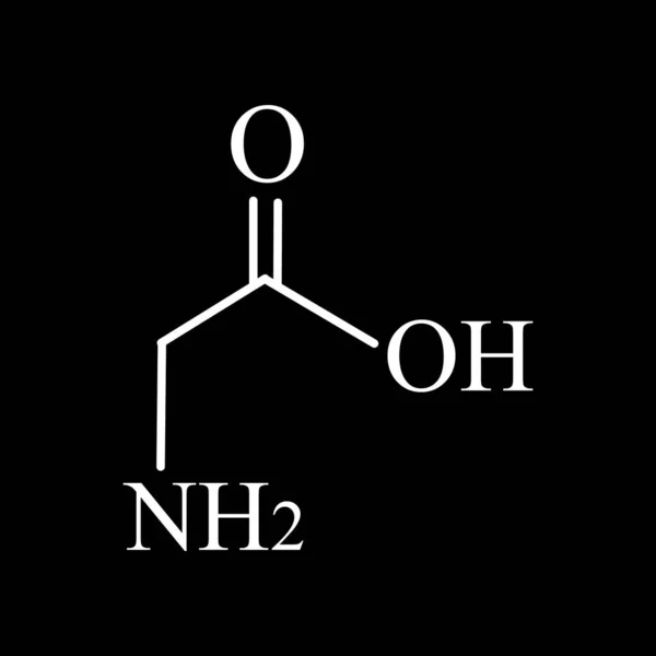 Aminoacido Glicina. La formula molecolare chimica della glicina è un aminoacido. Illustrazione vettoriale su sfondo isolato — Vettoriale Stock