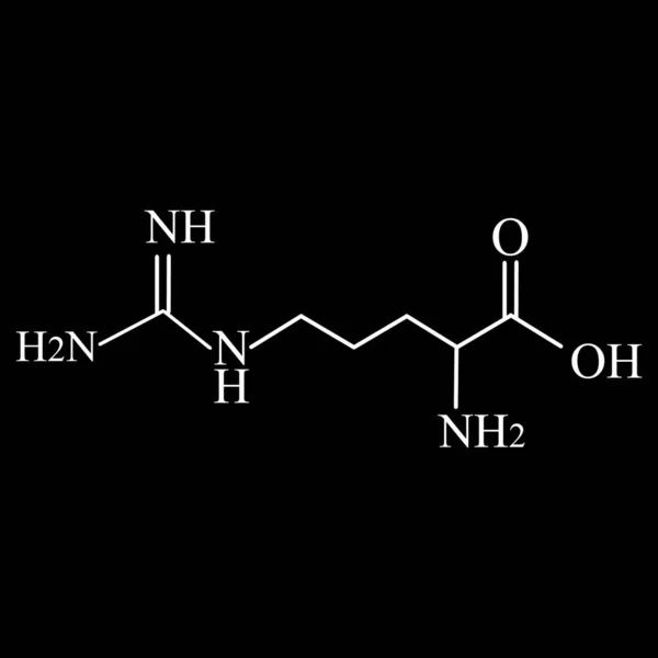 Arginin aminosav. Kémiai molekuláris képlet Arginin aminosav. Vektorillusztráció izolált háttérrel — Stock Vector