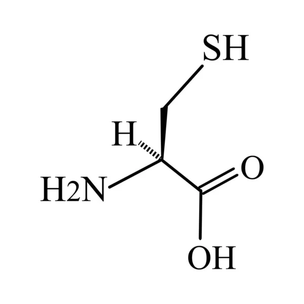 L'aminoacido cisteina. Formula molecolare chimica Aminoacido cisteinico. Illustrazione vettoriale su sfondo isolato — Vettoriale Stock