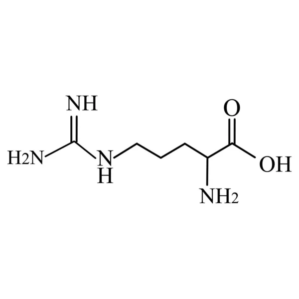 Arginin aminosav. Kémiai molekuláris képlet Arginin aminosav. Vektorillusztráció izolált háttérrel — Stock Vector