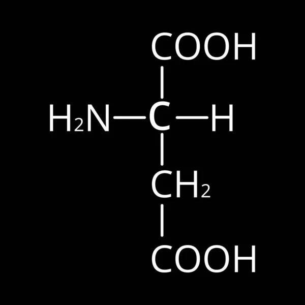 Asparaginsyra är en aminosyra. Kemisk molekylär formel Asparaginsyra är en aminosyra. Vektor illustration på isolerad bakgrund — Stock vektor