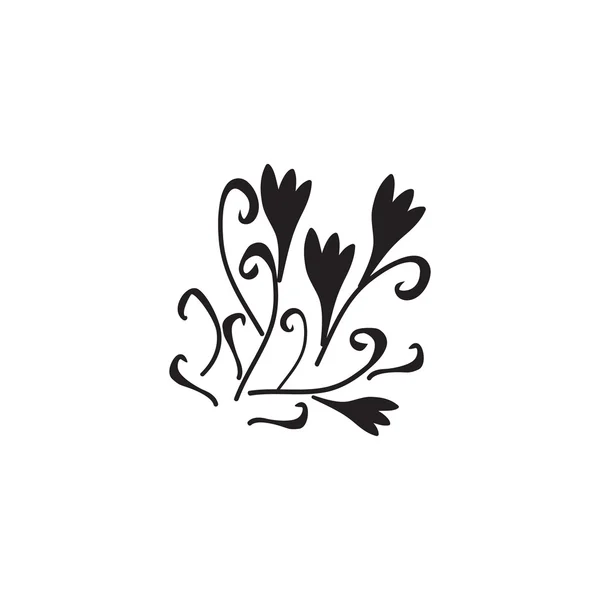Μαύρο περίγραμμα του λουλούδια στολίδι. εικονογράφηση φορέας — Διανυσματικό Αρχείο
