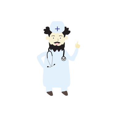 Doctor in cartoon style on isolated background