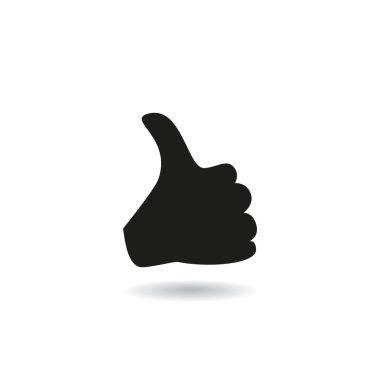 The black silhouette of the hand on an isolated background. Gesture excellent