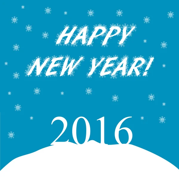 Feliz Año Nuevo. 2016. Fondo de invierno. Ilustración vectorial — Vector de stock