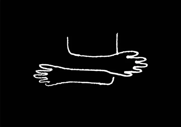 Abraços Mão Desenhado Ícone Forrado Logotipo Rótulo Carimbo Ícone Branco —  Vetores de Stock