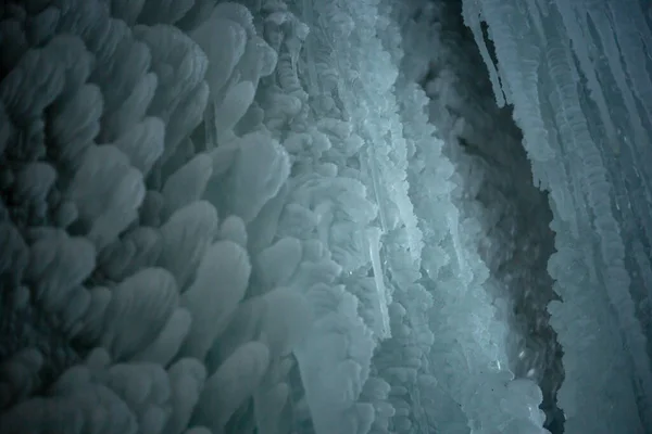 Textura Gelo Caverna Gelo Natural Estética Fria — Fotografia de Stock