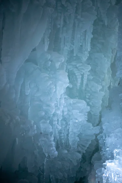 Texture Glace Grotte Glace Naturelle Esthétique Froide — Photo