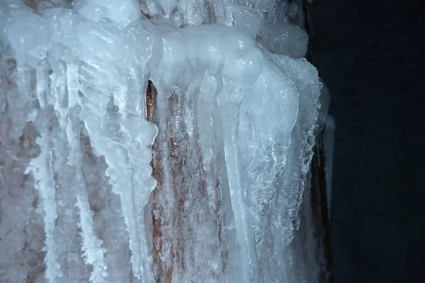 Ice texture, natural ice cave. Cold aesthetics.