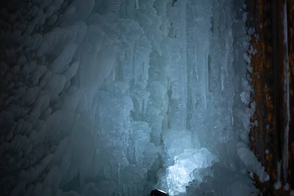 Texture Glace Grotte Glace Naturelle Esthétique Froide — Photo