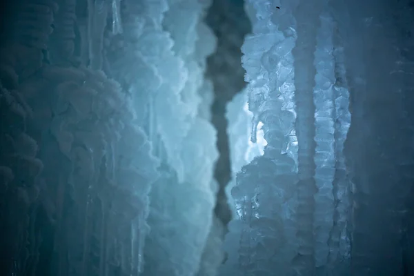 Textura Gelo Caverna Gelo Natural Estética Fria — Fotografia de Stock