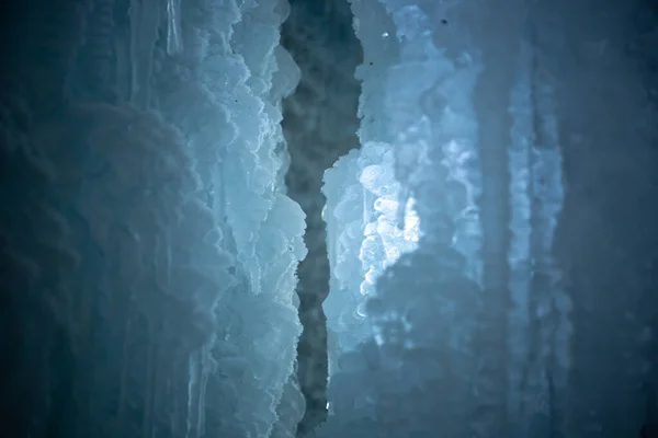 Eisstruktur Natürliche Eishöhle Kalte Ästhetik — Stockfoto