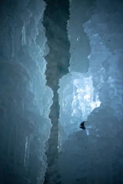 Texture Glace Grotte Glace Naturelle Esthétique Froide — Photo