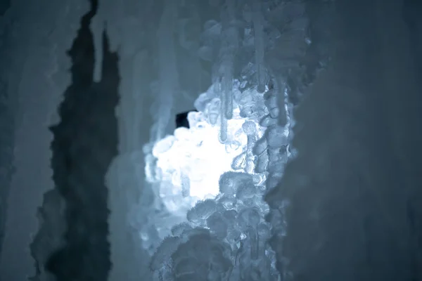 Ice texture, natural ice cave. Cold aesthetics.
