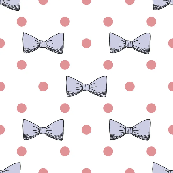 Seamless pattern background with handdrawn bows vector illustration — Διανυσματικό Αρχείο