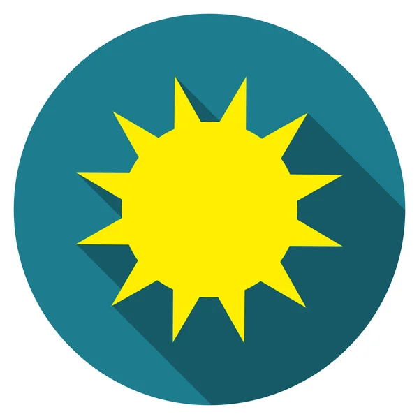 Flat design vector Sun icon with long shadow, isolated — 图库矢量图片