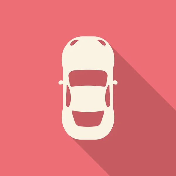 Flat design modern vector illustration of Car Icon with long shadow effect — Stock vektor