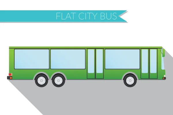 Flaches Design Vektor Illustration Stadtverkehr, Stadtbus, Seitenansicht — Stockvektor