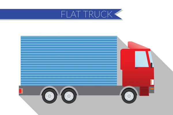 Projeto plano vetor ilustração cidade Transporte, caminhão pequeno para o transporte de carga, vista lateral —  Vetores de Stock