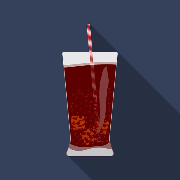 Современная векторная иллюстрация иконы холодного напитка с длинной тенью — стоковый вектор