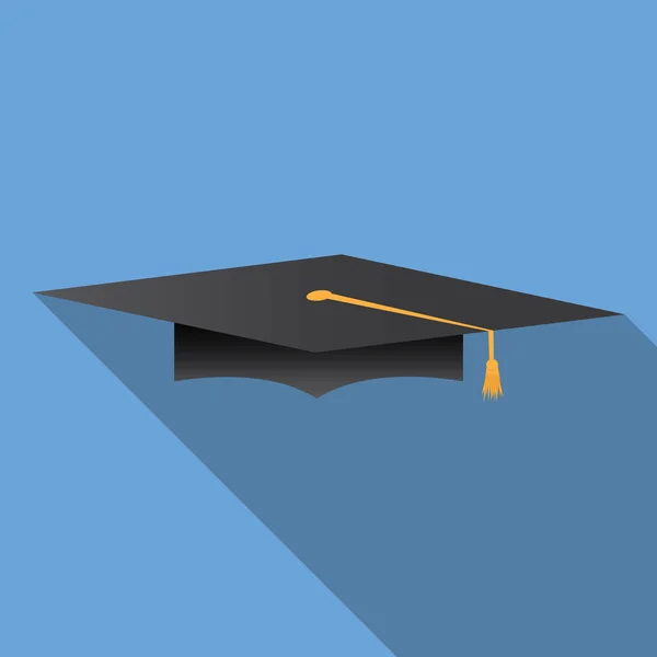 Flat design modern vector illustration of graduation cap icon. — 스톡 벡터