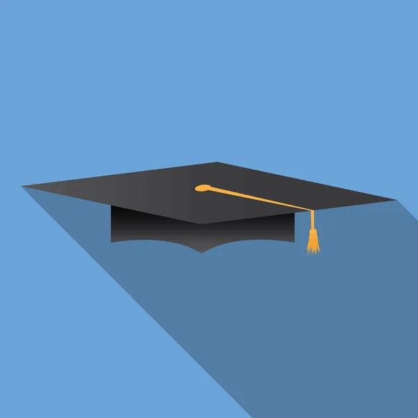 Diseño plano vector moderno ilustración del icono de la tapa de graduación . — Vector de stock