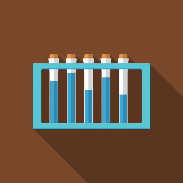 Design plano ilustração vetorial moderna de amostras de laboratório ícone com sombra longa —  Vetores de Stock