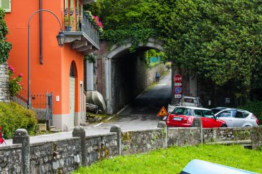 BELLAGIO ON LAKE COMO, ITALY, JUNE 15, 2016. Bellagio city on Lake Como, Italy. Lombardy region. Italian street, european arhitecture clipart