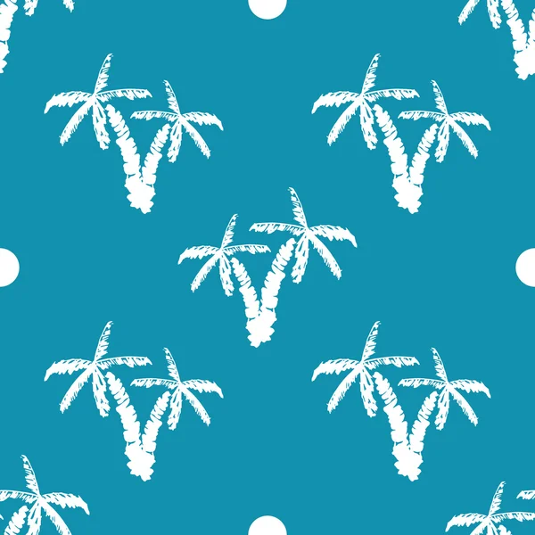 Seamless pattern background with hand drawn palm trees, summer seamless, background, vector illustration — Stock Vector