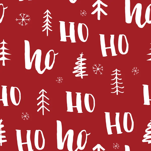 Nouvel Noël Motif Sans Couture Avec Lettres Dessinées Main Vecteur — Image vectorielle