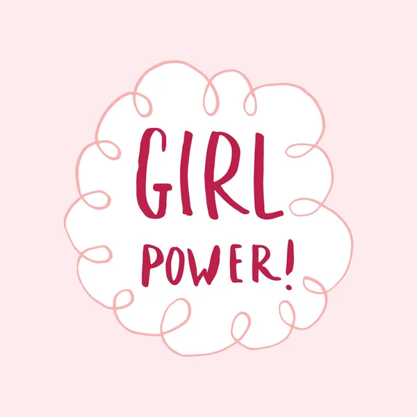 Cita Letras Girl Power Signo Caligráfico Dibujado Mano Ilustración Vectorial — Archivo Imágenes Vectoriales