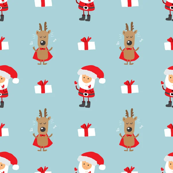 Año Nuevo Navidad Patrón Sin Costuras Garabatos Dibujados Mano Patrón — Vector de stock