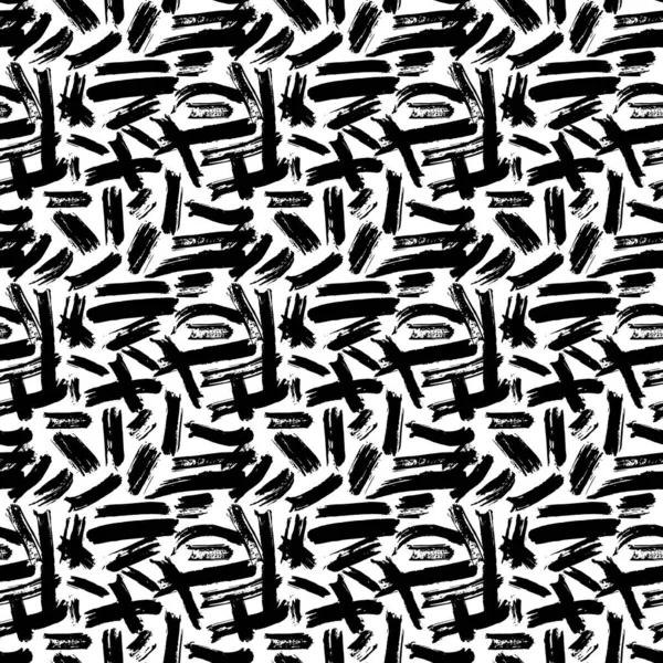 Penseel Slag Naadloos Patroon Met Hand Getekend Grunge Textuur Achtergrond — Stockvector