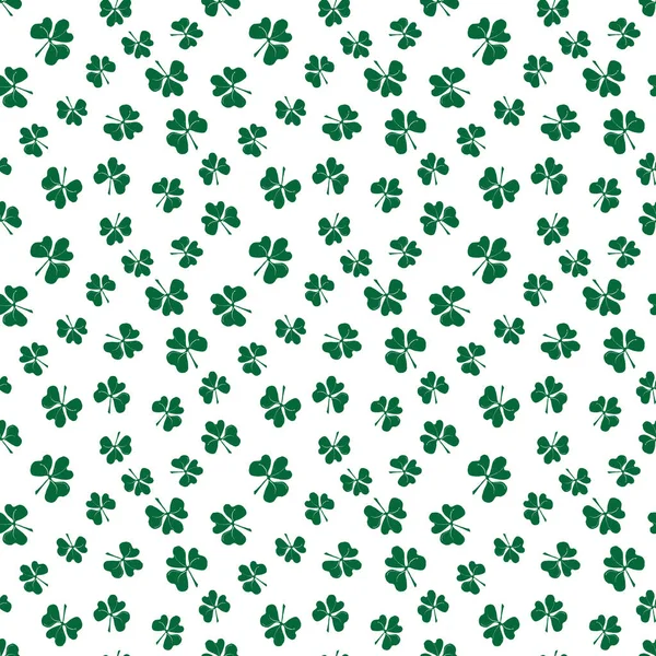 Kleeblatt Nahtloses Muster Handgezeichnete Doodle Vektor Illustration Patricks Day Symbol — Stockvektor