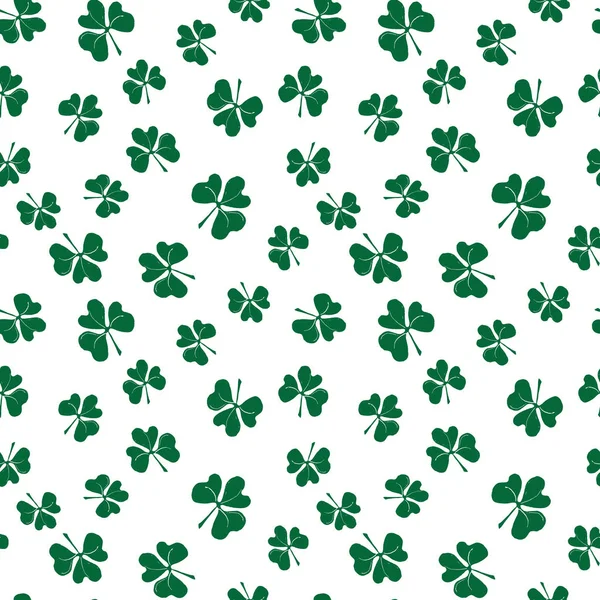 Kleeblatt Nahtloses Muster Handgezeichnete Doodle Vektor Illustration Patricks Day Symbol — Stockvektor